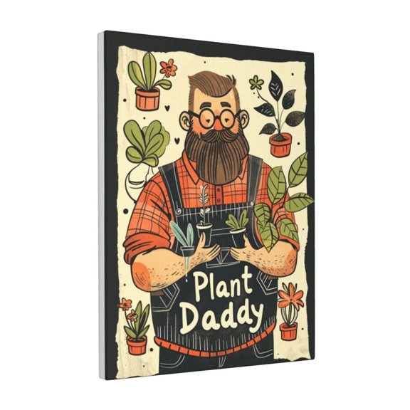 12x16 inch Oil Paintings On Canvas Plant & Man 'Plant Daddy' Slogan,Rustic Garden Decor Accessory,Exquisite Plant & Man Decorative Painting,For Bathroom,Florists,Apartment,Living Room Poster