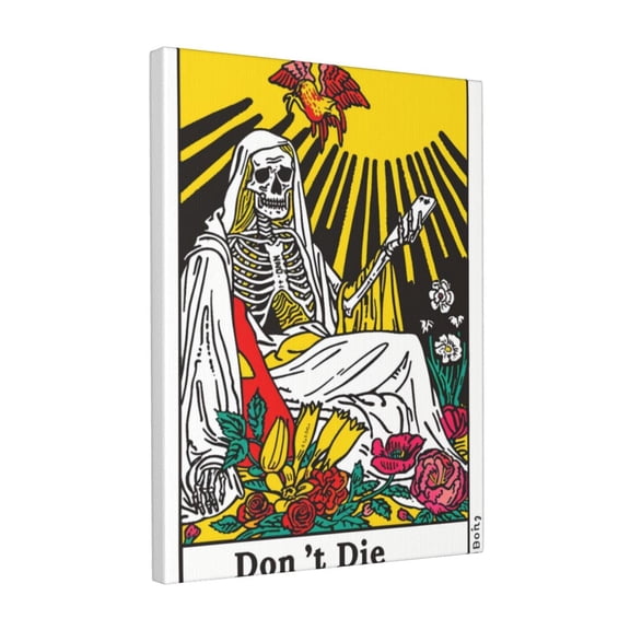 12x16 inch Oil Paintings On Canvas Skeletons Man & Flowers 'Don'T Die' Slogan,Fun Florists Decor Painting Prints,Tavern,Bar,Cafes,Florists,Man Cave Wall Decor Art Canvas Poster,Bedroom Decor