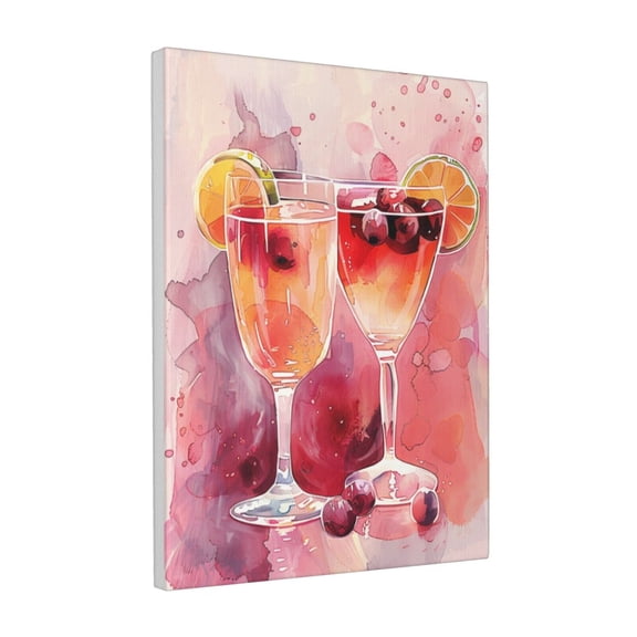 12x16 inch Oil Paintings On Canvas Wall Art Fruits Cocktail Tavern Decor,Indoor Tavern,Bar,Kitchen,Bedroom Wall Decor Art Prints,Enchanting Fruits Cocktail Painting Canvas,For Man Cave,Lounge