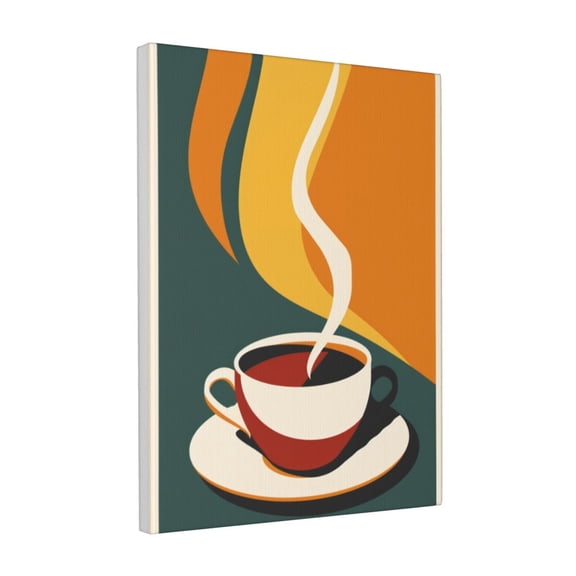 12x16 inch Paintings On Canvas Wall Art Hot And Steaming Coffee,Home Kitchen,Rustic Cafes,Restaurant Decor Wall Art Prints,Classic Coffee Decor Painting Poster,Chic Gift For Cafes Enthusiast