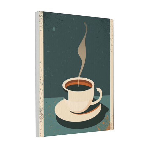 12x16 inch Paintings On Canvas Hot And Steaming Coffee,Coffee Hall Canvas Decor Accessory,Home Kitchen,Cafes,Restaurant,Office Wall Decor Posters & Prints,Gifts For Coffee Lovers,Cafes,Door