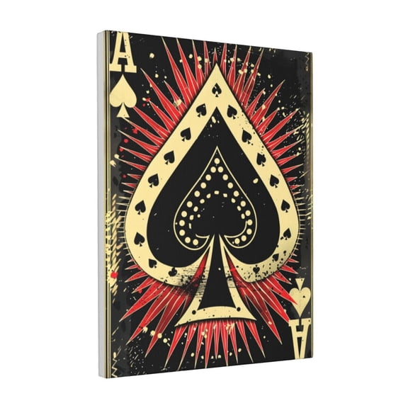 12x16 inch Poker Room Decorative Painting Canvas Ace Of Spades Poker,Home Living Room,Bedroom,Poker Room,Man Cave Decor Wall Art Prints,Gifts For Poker Lovers,Classic Ace Of Spades Paintings