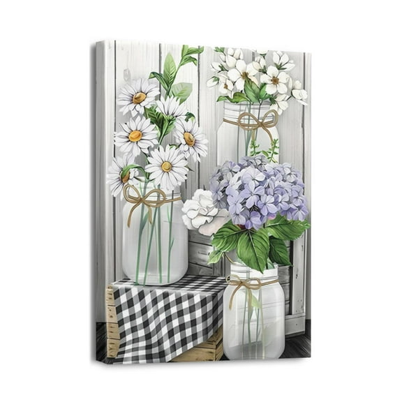 12x16 inch Rustic Turquoise Canvas Wall Art Modern Bathroom Decor, Ready to Hang for an Eye-Catching Home Artwork Display