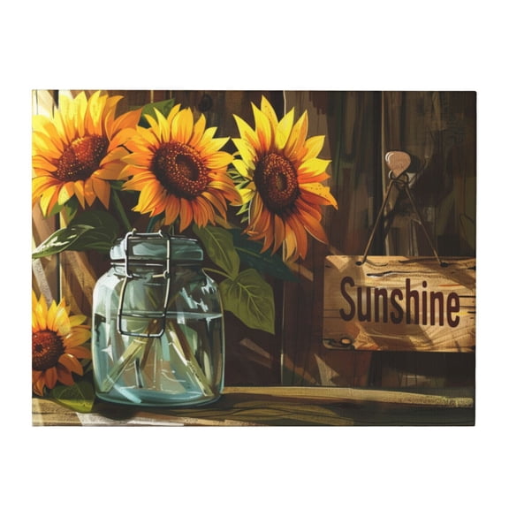 12x16 inch 'Sunshine' Slogan Sunflower Vase Decorative Painting,Farmhouse Garden Yard Wall Decor Paintings Prints,Gift For Flower Lovers,Home Living Room,Lounge,Office Decor Modern Art Poster