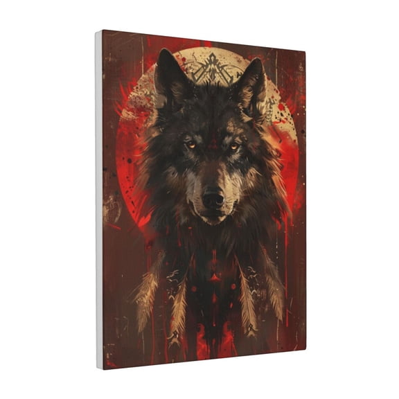 12x16 inch Vintage Wolf Head Paintings On Canvas,Bar,Cafes,Man Cave,Studio Wall Art Decor Canvas Poster,Exquisite Wolf Head Retro Art Painting Prints,For Wolf Enthusiast Charm Gift,Door Decor