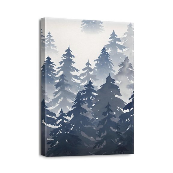 12x16in Forest Landscape Backdrop for Bedroom - Stunning Nature Aesthetic, Foggy Mountain, Green Woodland Wall Decor