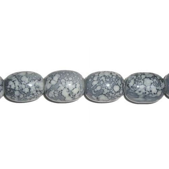 12x16mm About 24 Beads Porcelain Gray Barrel Beads Genuine Gemstone Natural Jewelry Making