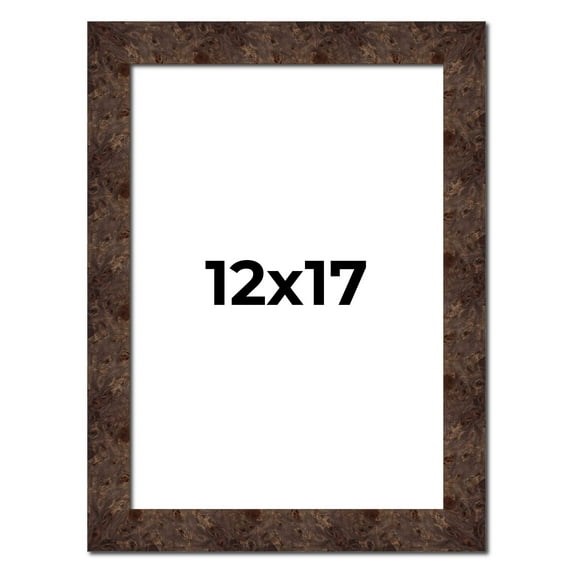 12x17 Frame Brown Burl Real Wood Picture Frame Width 1.625 Inches | Interior Frame Depth 0.5 Inches