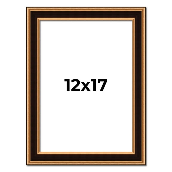12x17 Frame Gold Brown Plein Air Vintage Solid Wood Picture Frame | 1.75 Inches Moulding Width |