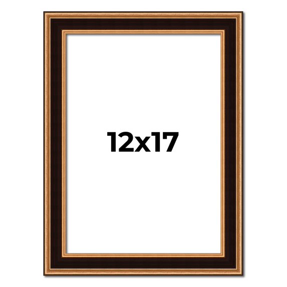 12x17 Frame Gold Brown Plein Air Vintage Solid Wood Picture Frame | 1.75 Inches Moulding Width |