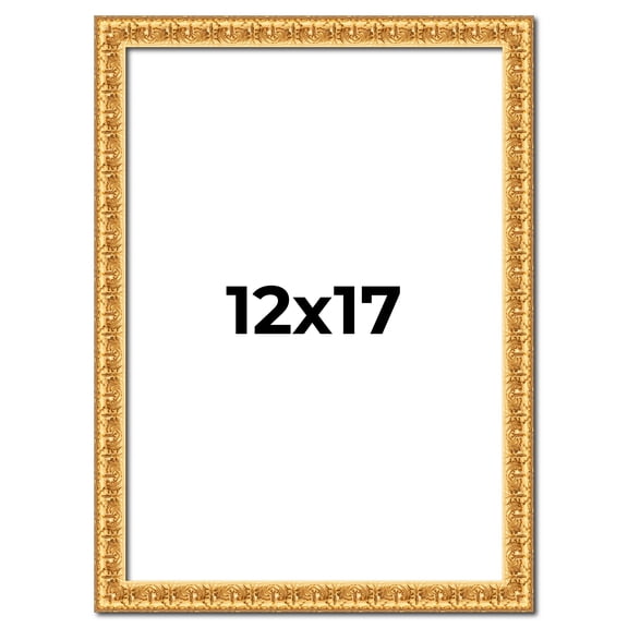12x17 Frame Gold Real Wood Picture Frame Width 1 inches | Interior Frame Depth 0.5 inches | Edwina