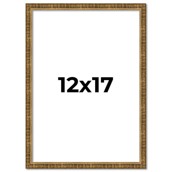 12x17 Frame Gold Solid Wood Picture Frame - Complete Modern Photo Frame Includes UV Acrylic