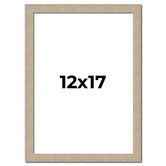 12x17 Frame Grey Solid Wood Picture Frame Width 1 Inches | Interior Frame Depth 0.5 Inches |