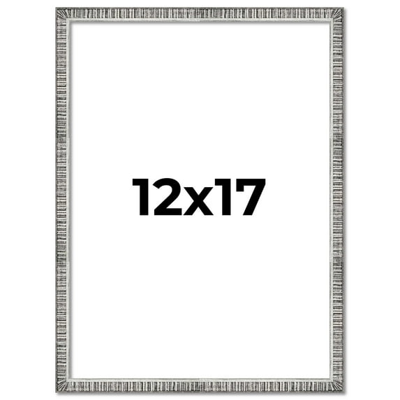 12x17 Frame Silver Picture Frame - Complete Modern Photo Frame Includes UV Acrylic Shatter Guard
