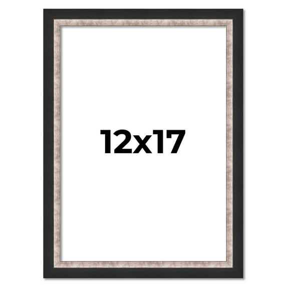 12x17 Frame Silver Real Wood Picture Frame Width 1.25 Inches | Interior Frame Depth 0.75 Inches |