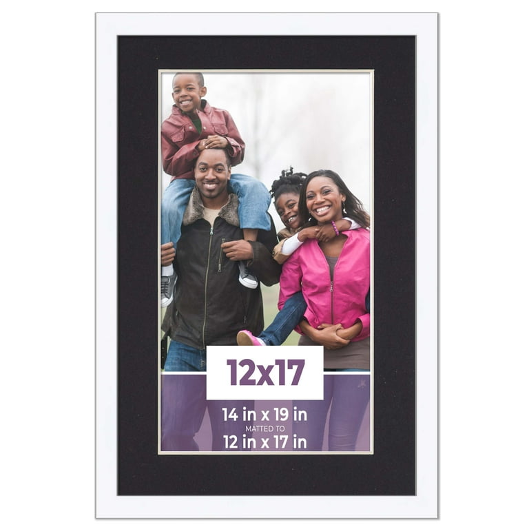 12x17 Frame White With Black Picture Mat For 12x17 Photo White