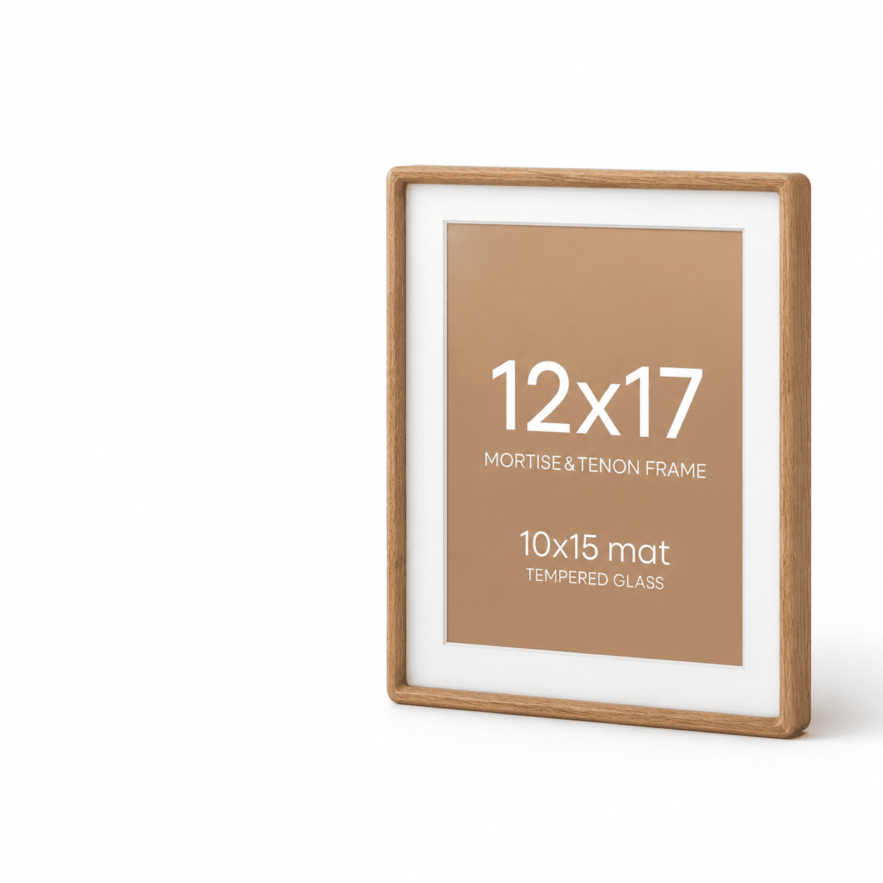 12x17 Oak Picture Frame with 10x15 Mat, Real Wood, Dual Display ...