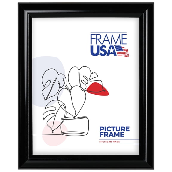 12x17 Picture Frame Black Deluxe Poster Style N110-10, 1 Inch Polystyrene Moulding, Includes Glass and Backing, Wall Display Frame for Art, Posters, or Photos Frame USA