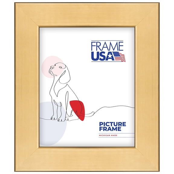 12x17 Picture Frame Gold Stainless Wide Style 80168-822, 2 Inch MDF Moulding, Includes Glass and Backing, Wall Display Frame for Art, Posters, or Photos Frame USA