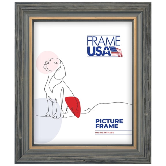 12x17 Picture Frame Gray Distressed Series Style 72817-005 , 1.5 Inch MDF Moulding , Includes Acrylic and Backing , Wall Display Frame for Art, Posters, or Photos , Frame USA