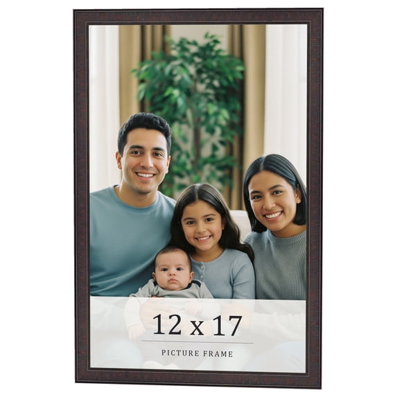 12x17 Rustic Brown Real Wood Picture Frame Width 0.75 inches | Interior Frame Depth 0.5 inches |