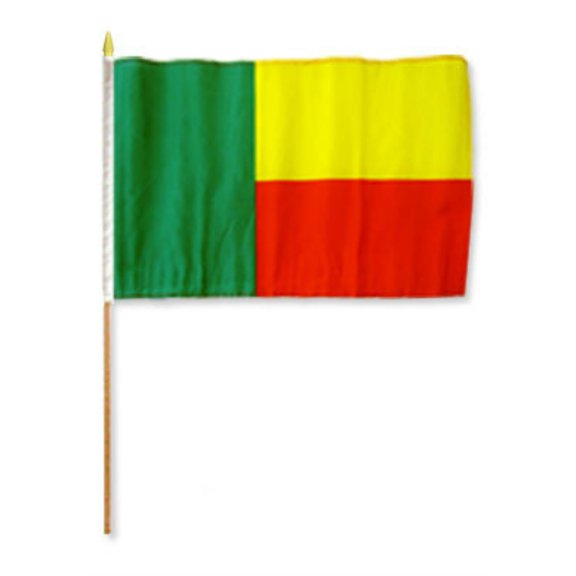12x18 12"x18" Benin Stick Flag wood staff