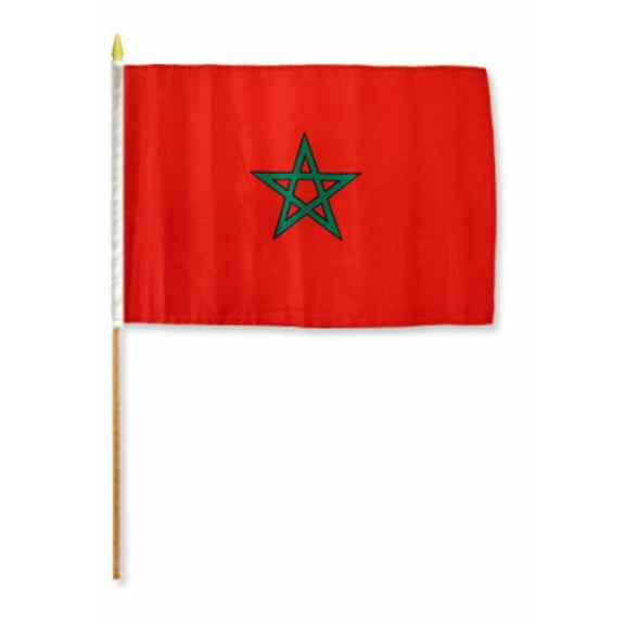 12x18 12"x18" Morocco Stick Flag wood staff
