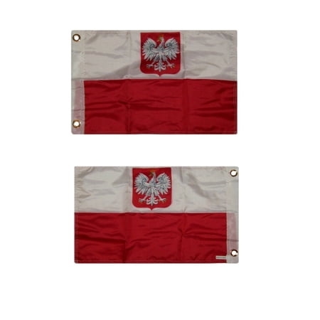 12x18 12"x18" Poland Polish Eagle Double Sided Motorcycle Flag Grommets