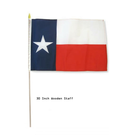 12x18 12"x18" State of Texas Stick Flag 30" wood staff