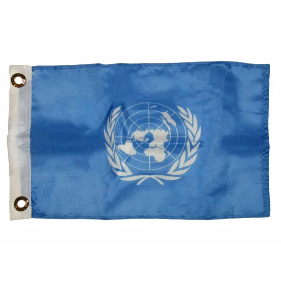 12x18 12"x18" United Nations UN Motorcycle Poly Flag Grommets Premium 100D