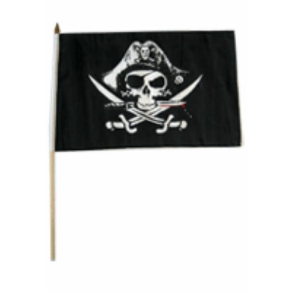 12x18 12"x18" Wholesale Lot of 3 Jolly Roger Pirate Deadmans Chest Stick Flag