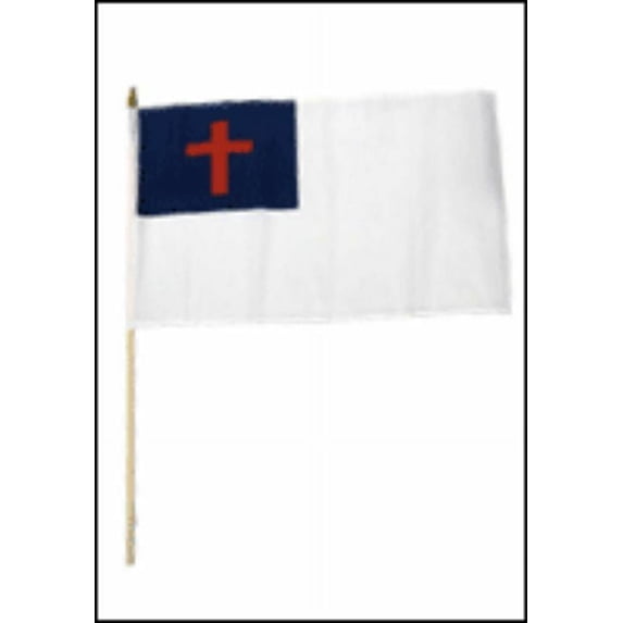 12x18 12"x18" Wholesale Lot of 6 Christian Christ Cross Stick Flag wood staff