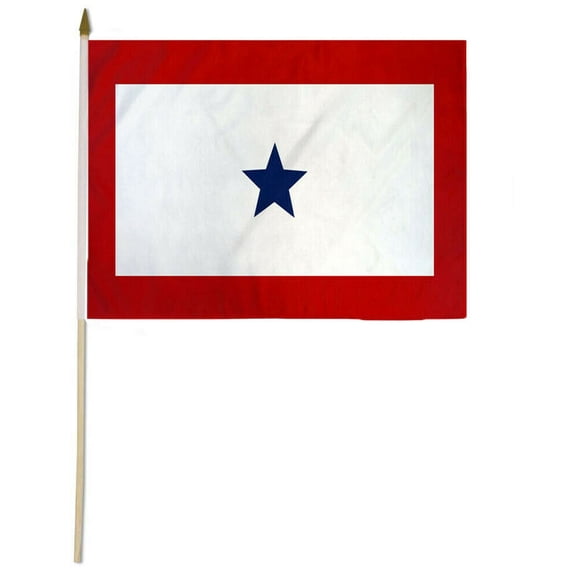 12x18 12"x18" Wholesale Lot of 6 One Blue Star Service Stick Flag Wood Staff