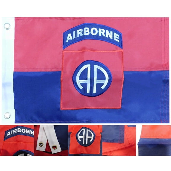12x18 82nd Airborne 12"x18" Nylon Embroidered Car Boat Flag Grommets B4L