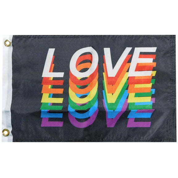 12x18 Black Love Pride Polyester Boat Flag