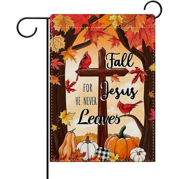 12x18 Double Sided He is Risen Garden Flag Christian Religious Easter Cross Spring Outdoor House Yard Decor
