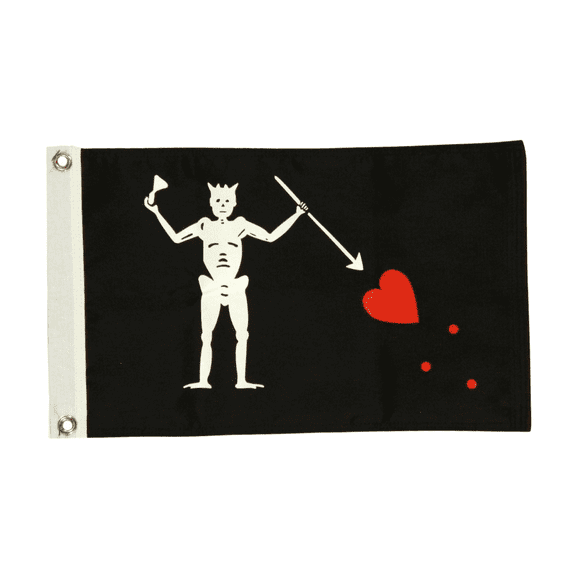 12x18" Edward Teach "Blackbeard" Pirate Boat Flag, Double Sided, All Weather Nylon - Made in USA