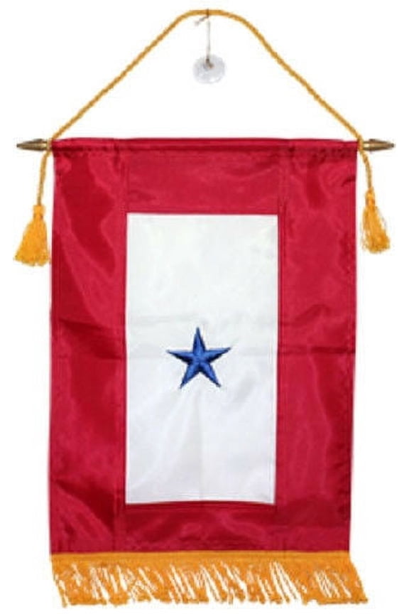12x18 Embroidered One Star Blue Military Service 300D Nylon Flag 12"x18" Banner
