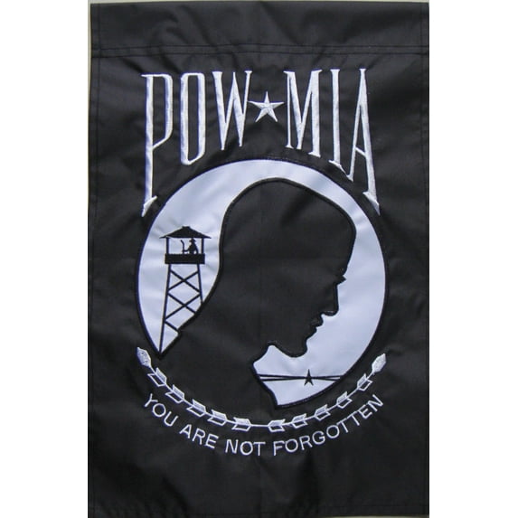 12x18 Embroidered POW MIA POWMIA Nylon Sleeved Garden Flag 12"x18"