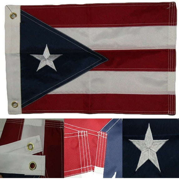 12x18 Embroidered Sewn Puerto Rico Country PR 220D Nylon Flag 12"x18" Grommets