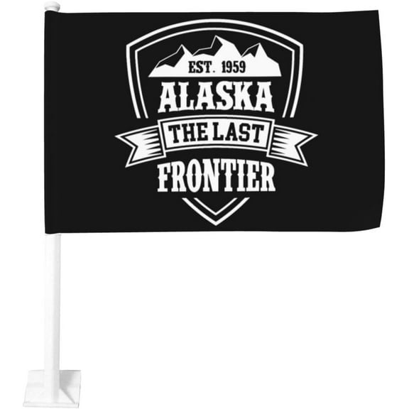 12x18 In Flag For Car Alaska Est 1959 Alaskan Pride Car Flag Double Sided Window Clip Fade Proof Window Clip Flag Waterproof Car window flags (Without Flagpole)