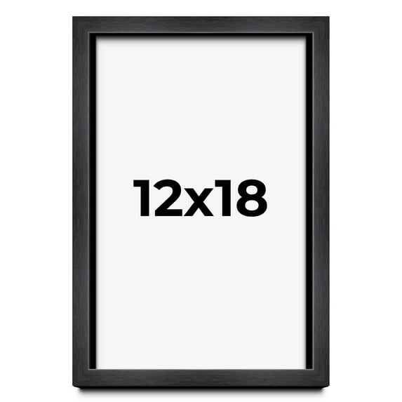 12x18 Frame Black Charcoal Grey Wood Textured Picture Frame | 0.75 Inch Moulding Width | Gunmetal