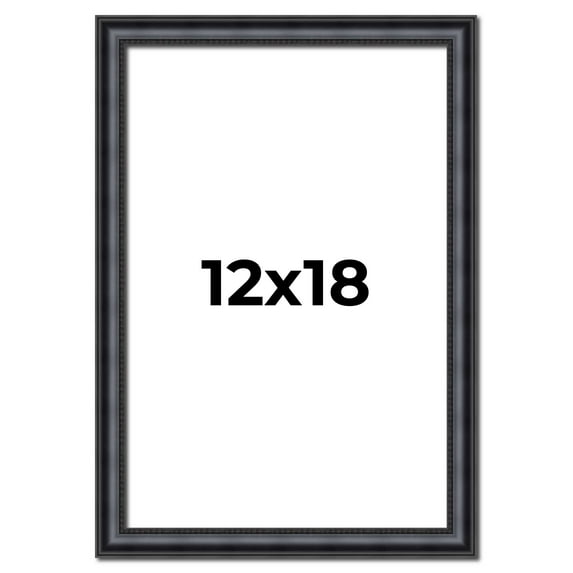 12x18 Frame Black Real Wood Picture Frame Width 1.25 inches | Interior Frame Depth 0.5 inches |