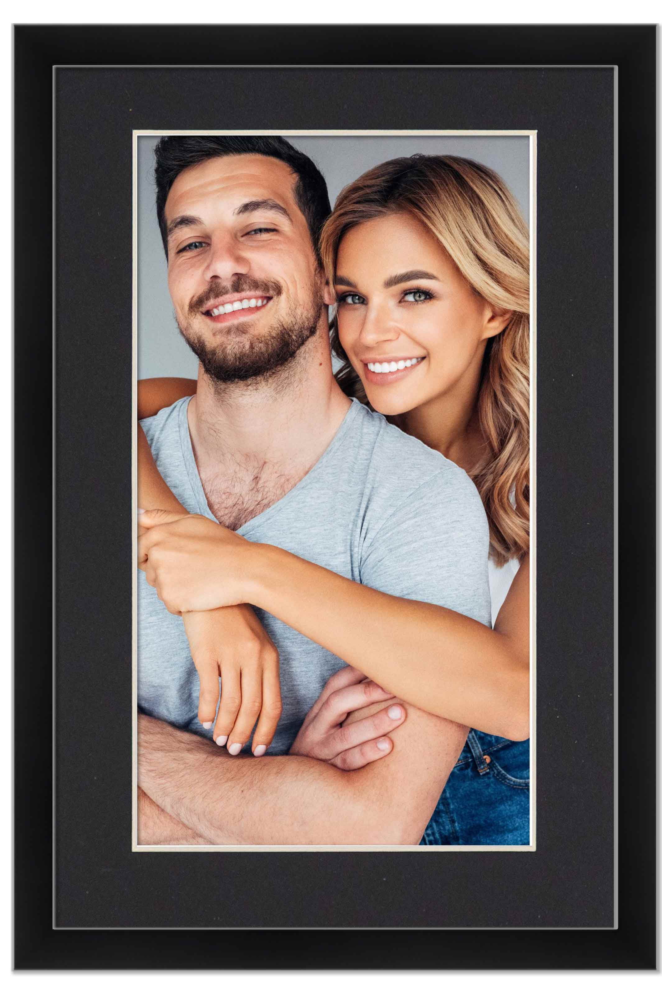 12x18 Frame Black With Black Picture Mat For 12x18 Photo - Black 18x24 Frame To Display Print or