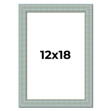 12x18 Frame Blue Teal Distressed Solid Wood Picture Frame | 1.625 Inch Moulding Width | Sonoma Blue