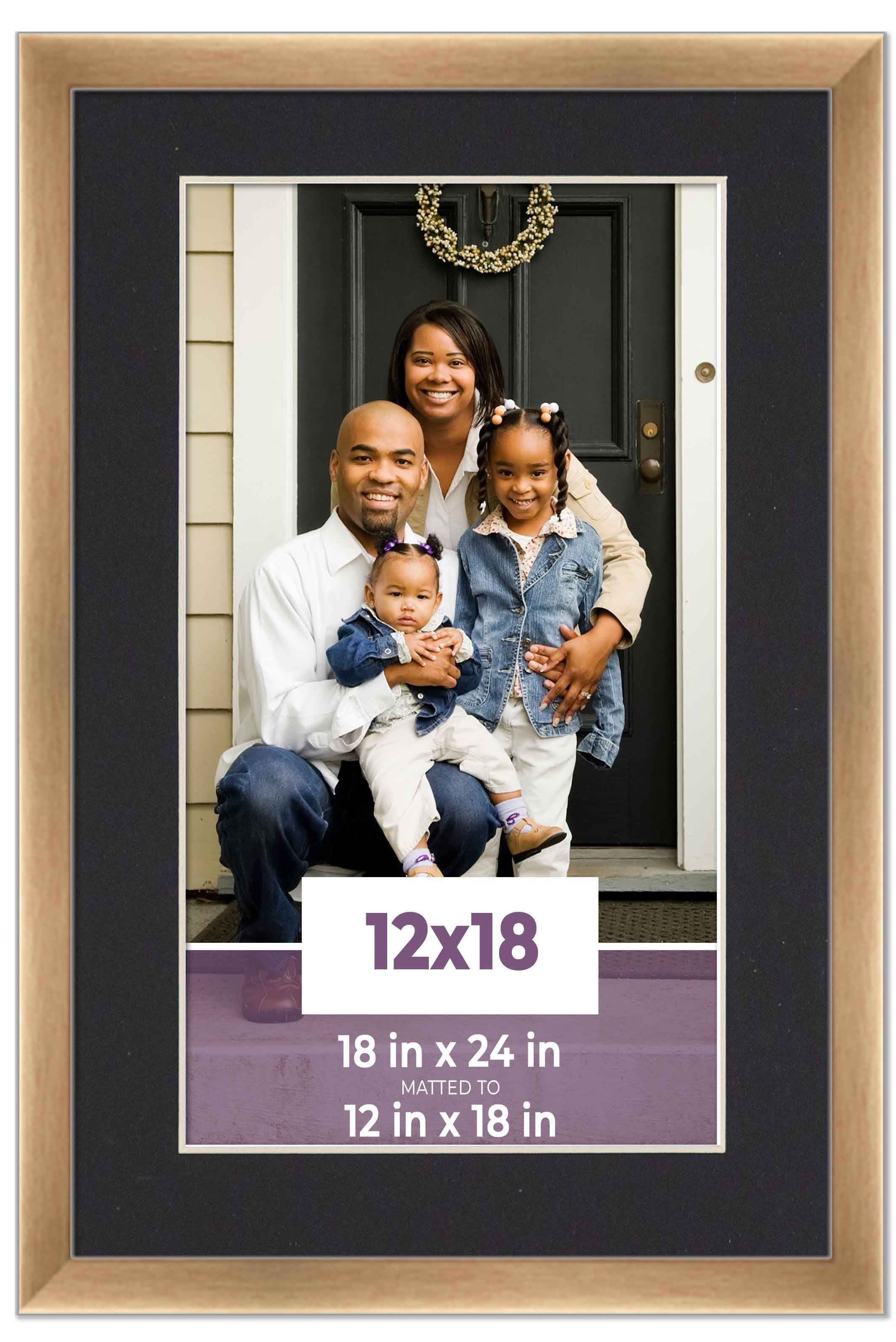 12x18 Frame Bronze With Black Picture Mat For 12x18 Photo - Bronze 18x24 Frame To Display Print or