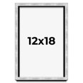 thumbnail image 1 of 12x18 Frame Brushed Silver Solid Wood Picture Frame | 0.75 Inch Moulding Width | Rabbet Depth 0.75, 1 of 5