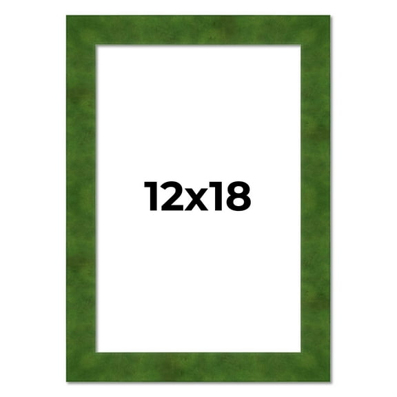 12x18 Frame Green Burl Solid Wood Picture Frame | 1.75 Inches Moulding Width | Interior Frame Depth