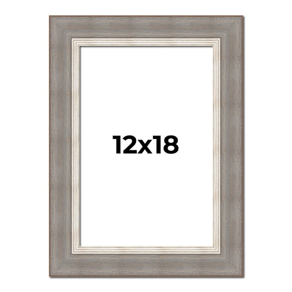 12x18 Frame Grey Real Wood Picture Frame Width 2.75 Inches | Interior Frame Depth 0.5 Inches |