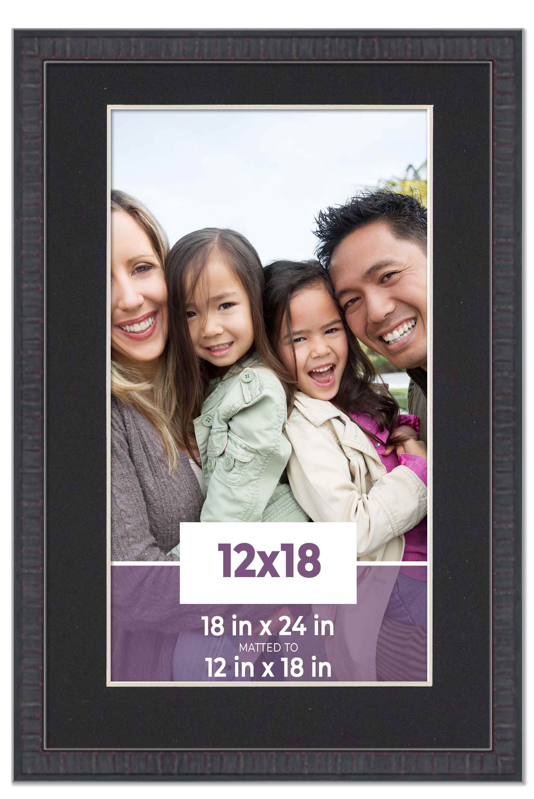 12x18 Frame Mahogany With Black Picture Mat For 12x18 Photo - Mahogany 18x24 Frame To Display Print